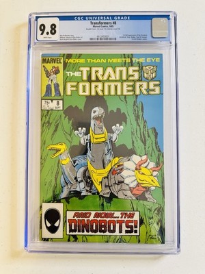 Transformers 8 CGC Graded 9. 8 1st Dinobots Marvel Comics 1984 - Double Cover