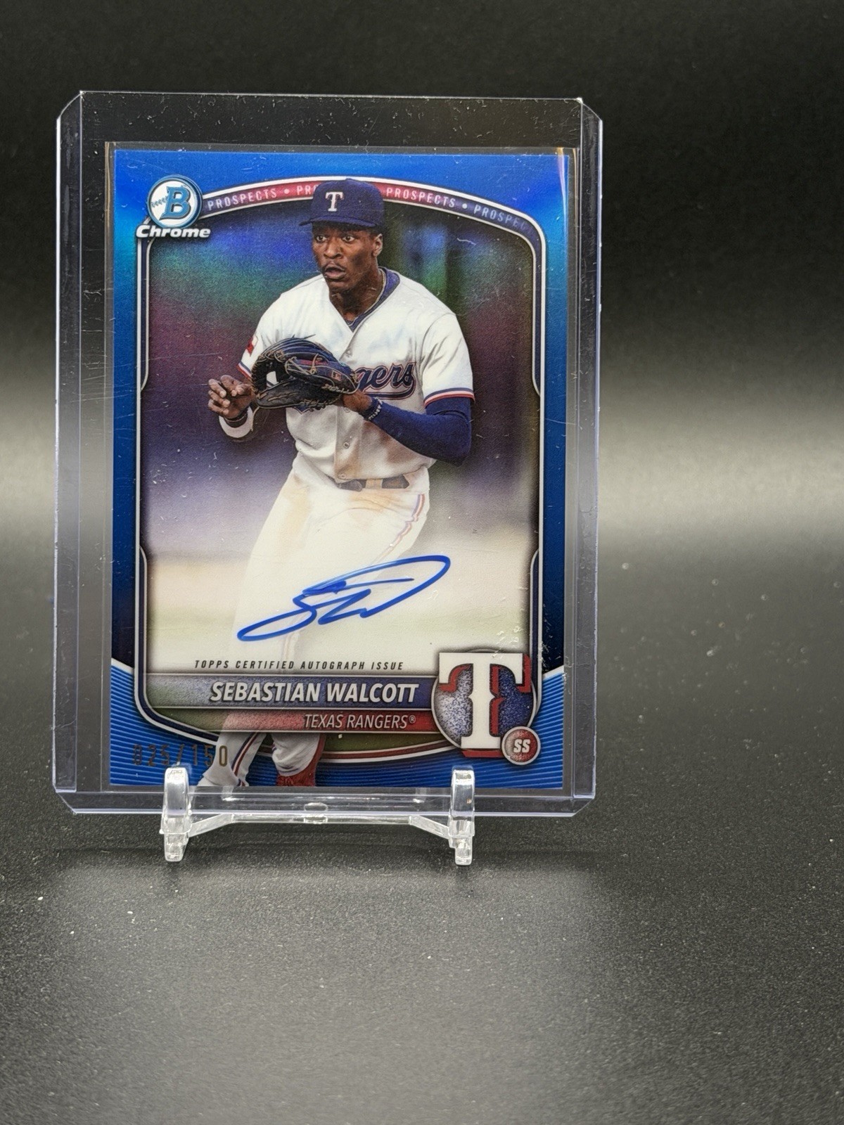 2025 Bowman Chrome Sebastian Walcott Blue Refractor Autograph /150 CPA-SW