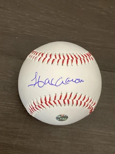 Hank Aaron signed Baseball “ BRAVES” HOF  with COA