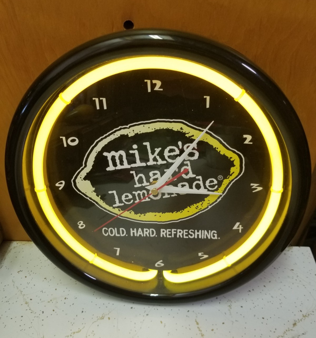 Mike's Hard Lemonade Neon Wall Clock Sign Tested and Working