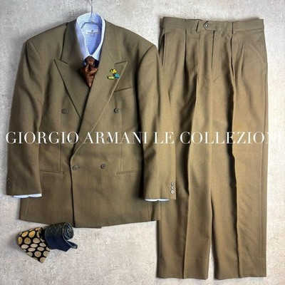 Giorgio Armani Le Collezioni 90s Double Suit Set Up 6B Brown 50