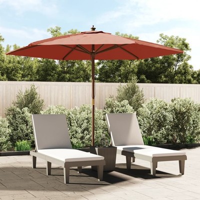 Sonnenschirm mit Holzmast Gartenschirm Terrasse Strandschirm Schirm vidaXL