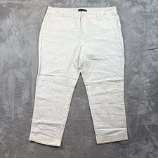 Banana republic women  s linen pants white Sz 12 Pockets