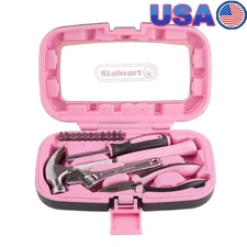 15 Piece Women's Tool Set Compact Household Repair Kit Hammer Wrench Screwdriver