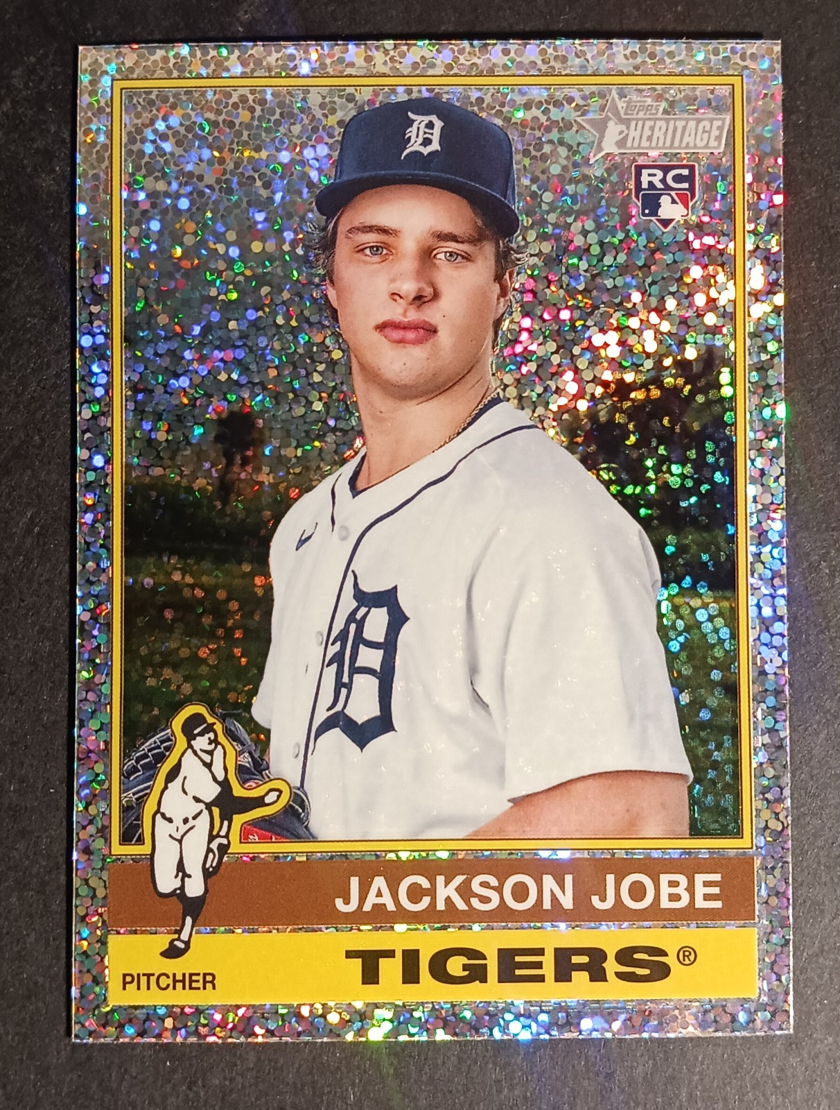 2025 Topps Heritage - Jackson Jobe #389 Chrome Silver Sparkle Refractor (RC)