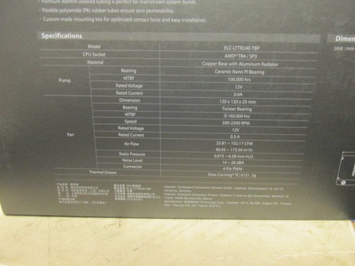 ENERMAX LIQTECH II TR4 240 All-in-one CPU Liquid Cooler for AMD TR4 - Picture 5 of 6