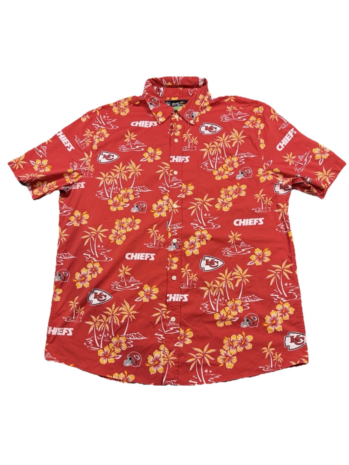 Reyn Spooner x NFL Hawaiian Aloha Button Up Shirt Men’s Sz XL Kansas City Chiefs