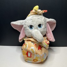 Disney Babies Dumbo Swaddle Blanket Pouch 12  Plush Elephant Stuffed Animal Toy
