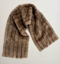 Vintage Mink Brown Fur Stole Wrap Scarf Shawl