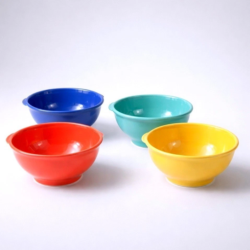 Himark Ceramic Nesting Bowls Set of 4 Multicolor Good Retro Kitchenware