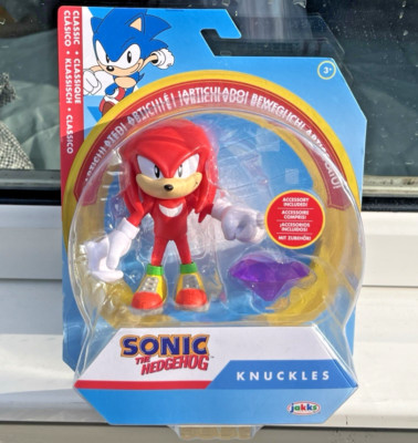 GO SEGA SONIC THE HEDGEHOG KNUCKLES FIGUR & PURPLE EMERALD JAKKS PACIFIC SELTEN!!
