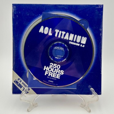 Vintage AOL Titanium Version 5.0 CD 250 Hours Free New Sealed