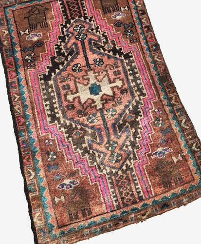 42"x 24" HAND-KNOTTED ANTIQUE CAUCASIAN KAZAK TURKISH TRIBAL WOOL RUG RUNNER - Picture 9 of 13
