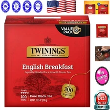 Smooth and Flavorful English Breakfast Tea - 100 Count Perfect for Iced or Hot