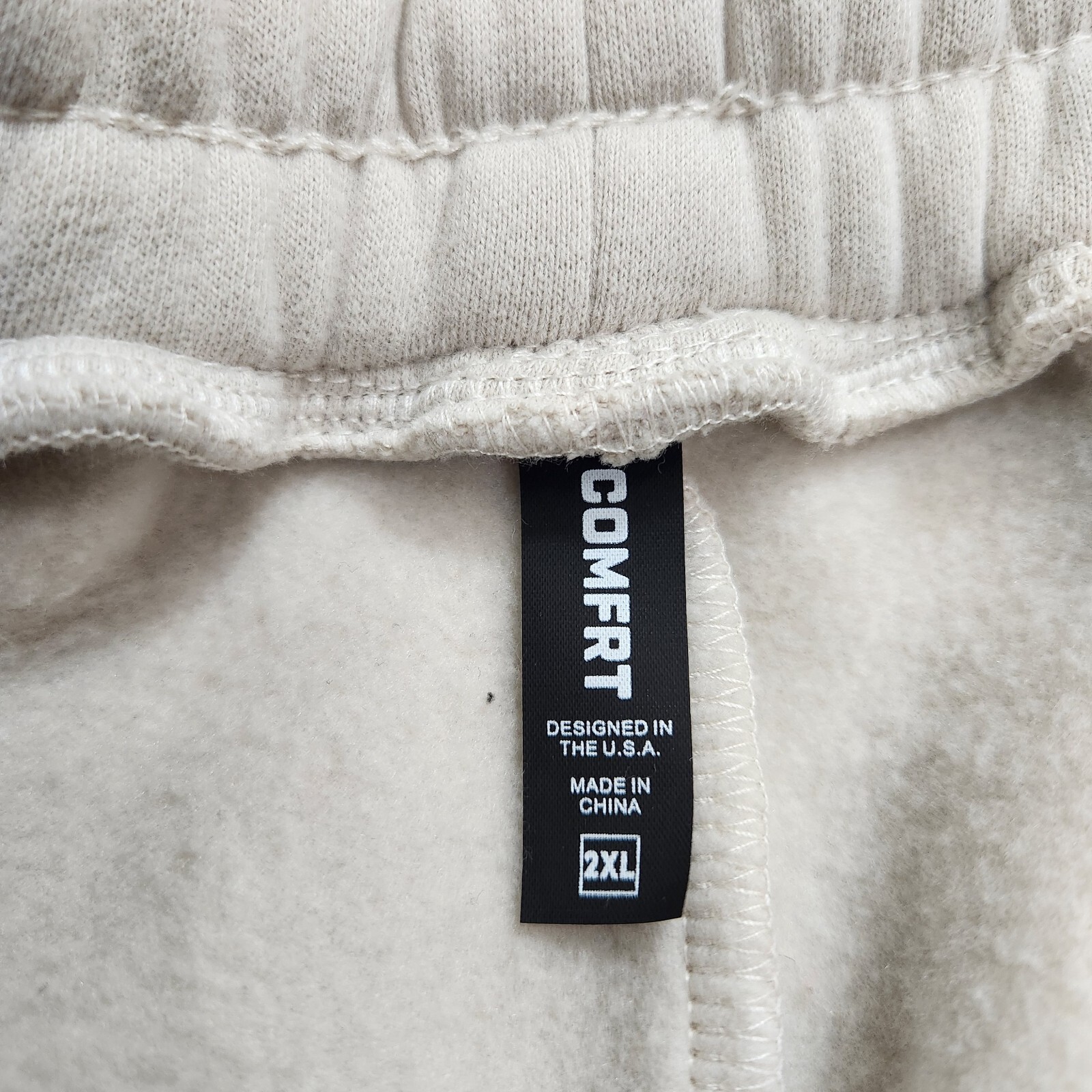 Comfrt Pants Mens XXL 2XL Light Beige Bone Heavyweight Joggers Performance