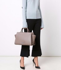 $525 Nwt Zac Posen Eartha East-west Texture Leather Iconic Top Handle Tote Smog 