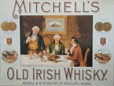 Mitchells Old Irish Whiskey Ad Reproduction Metal Sign FREE SHIPPING Bar Decor