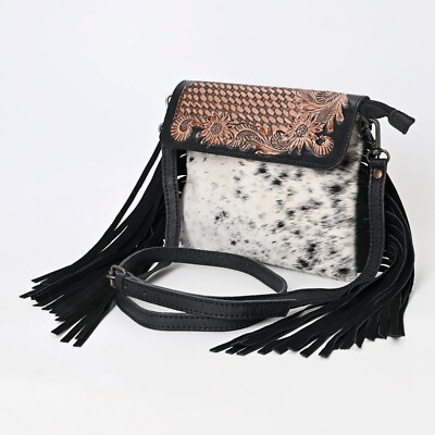 Merbaa Western Cowhide Crossbody Bag - Real Leather Purse With Detachable Strap, 9x2x6 Inches, Hand-Tooled Western Style For Women - View #9