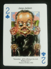 2008 Politicards Playing Card Red Back Jesse Jackson 2 Clubs