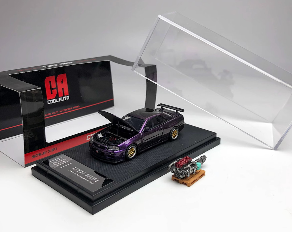 Hot Wheels Nissan Skyline GT-R (R34) Die-Cast Car - 2016 Night Burnerz Series, Red, 1:64 Scale