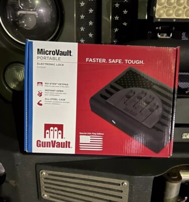 Gun Vault MicroVault Portable Electronic Lock Case USA Flag Edition MV500F