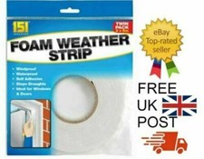 Foam Draughtproofing Weather Strip Draft Draught Excluder Twin Pack 2 x 5m
