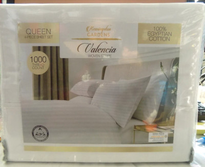 KENSINGSTON GARDENS VALENCIA 1000 THREAD COUNT 4PCS QUEEN SHEET SET NEW