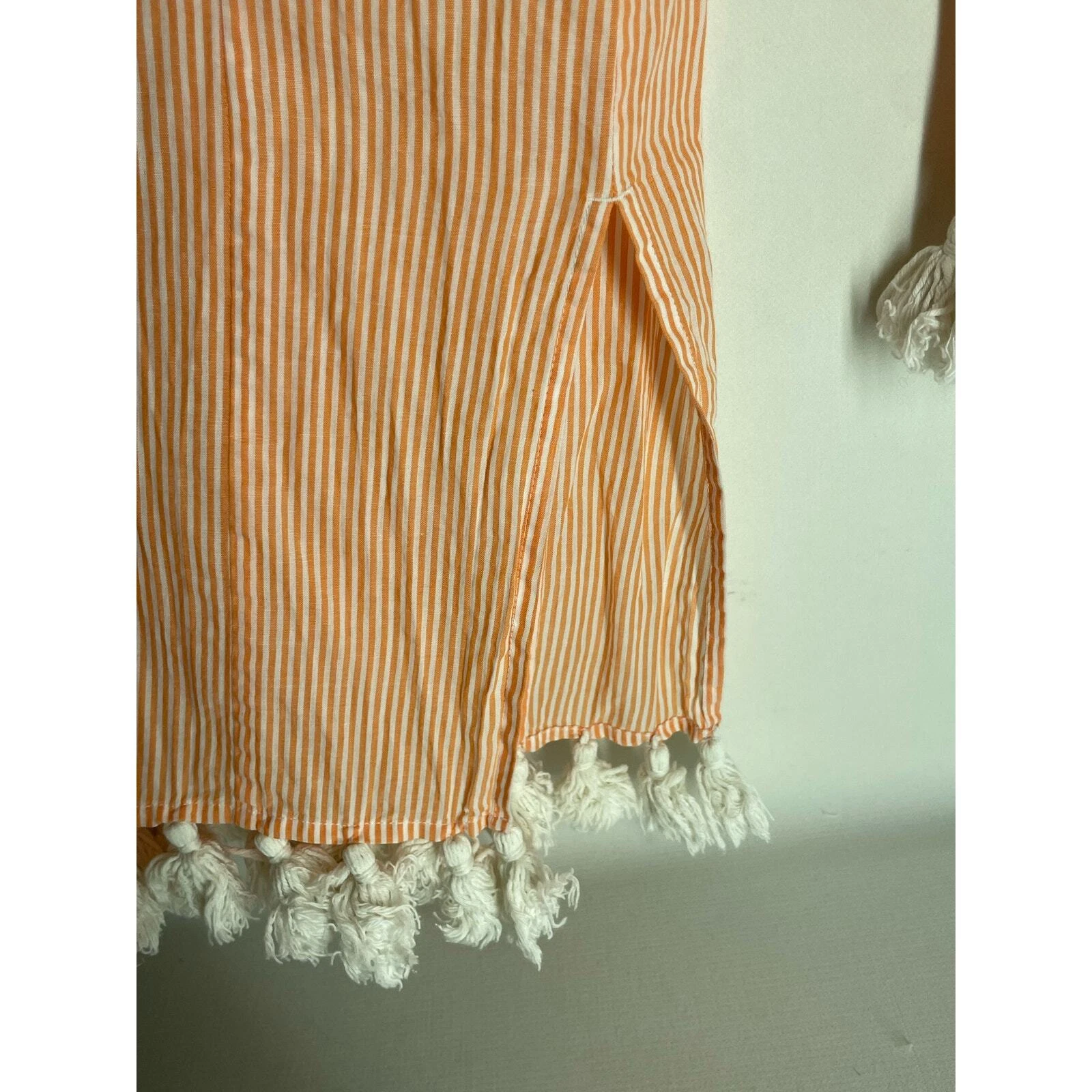 Tunica spiaggia sabbiosa Tory Burch copertura nappa arancione taglia small