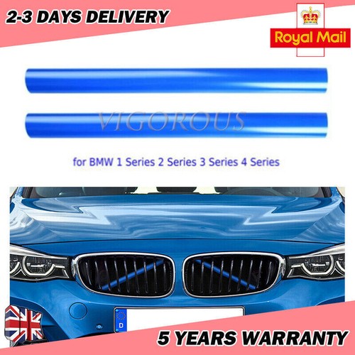 2pcs Blue Grill Bar V Brace For BMW F30 1 2 3 4 Series Grille Trim ...