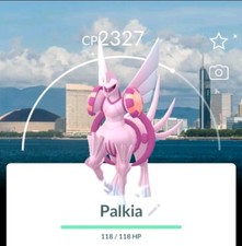 Pokemon Go/Shiny Palkia Forma de Origen con FONDO FUKUOKA JAPÓN