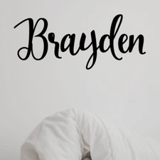 Personalized Script Name with Graphic Vinyl Wall Decal Sticker Nursery Bedroom