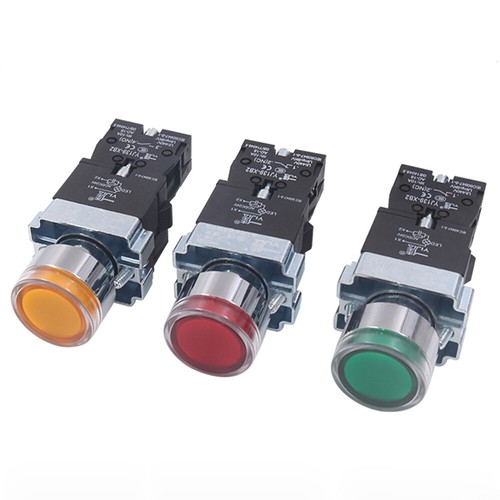 22mm ON/OFF Push Button Switch Momentary 1 NO 1 NC LED Illuminated Red Green XB2 - Picture 6 of 9