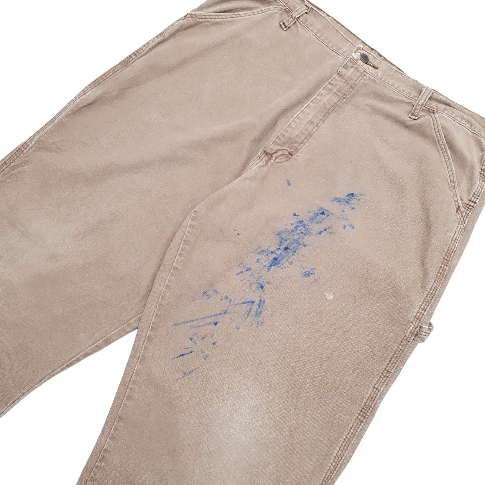 WOLVERINE Carpenter Workwear Trousers Cotton Brown Mens W38 L32 image 3