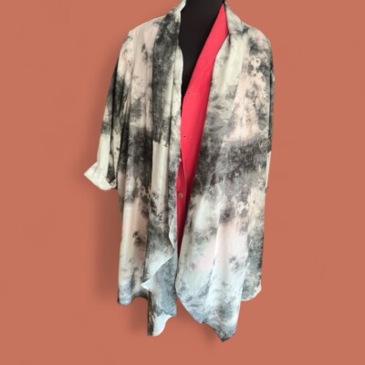 Melissa McCarthy Seven Kimono Women s 2X Lightweight Watercolor Duster Cardigan