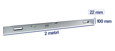 Stadia In Alluminio 300 Cm - Sezione 80x40 Mm, Per Edilizia