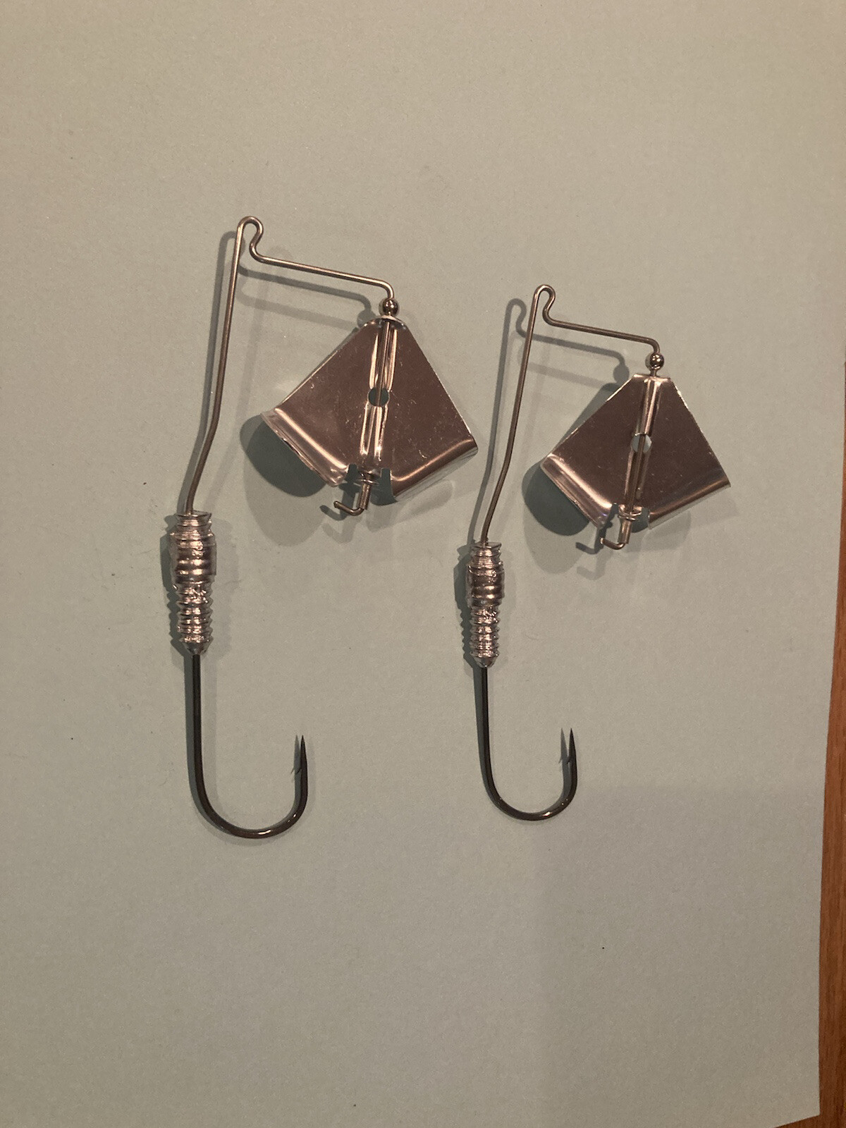 2 Ed Cowan buzzbait, 3/8oz, 5/0 Mustad hook, silver #2 blade - Image 1