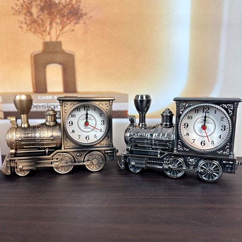 Cartoon Table Clock Vintage Desktop Clock Train Alarm Clock Office - Picture 5 of 10