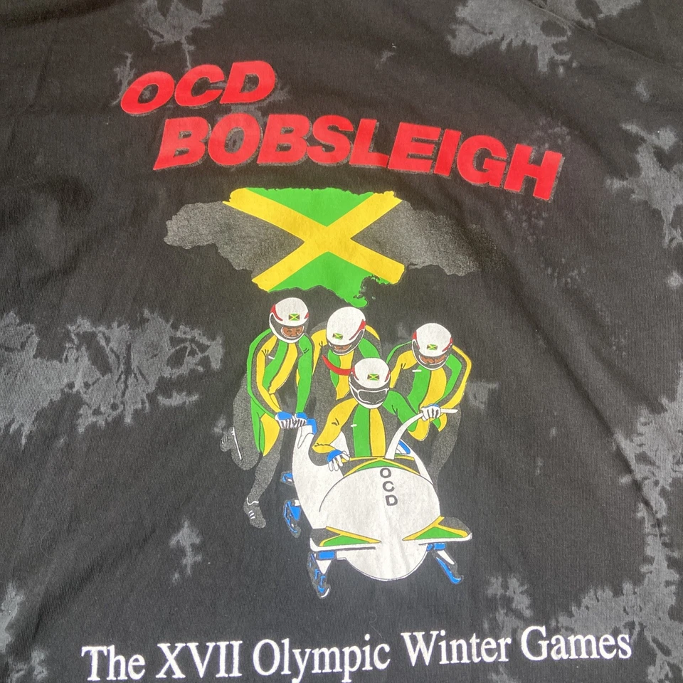 OCD Jamaica BOBSLEIGH Camisa Olimpiadas de Invierno Bobsleigh Gris Jersey MEDIANO EE. UU. Foto 2 de 4