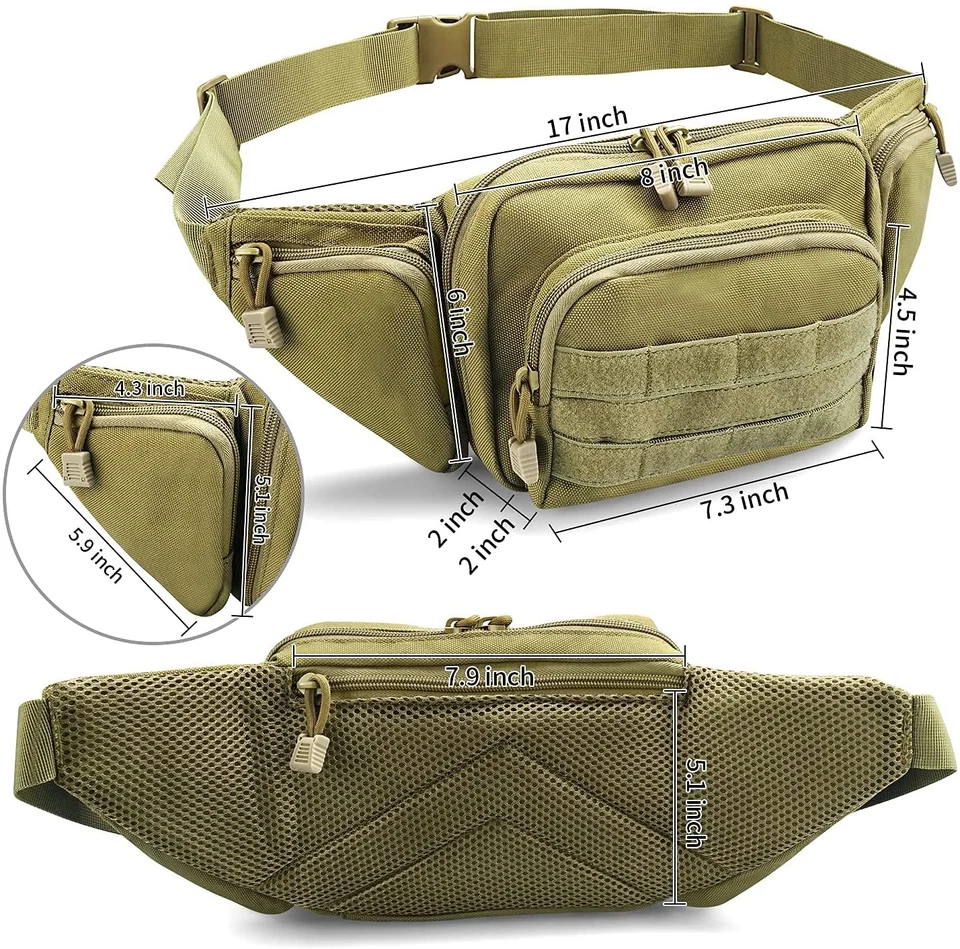 Tactical Pistol Pouch Waist Gun Pack Bag Fanny Packs Concealed Carry Gun Holster - Image 2 of 4