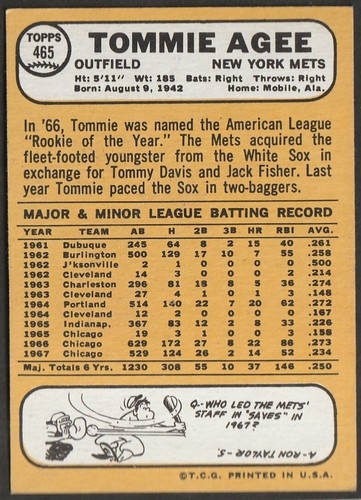 1968 Topps Baseball Cards Scegli una carta a scelta 295-660 EX X-MT 1/25 Set Break - Foto 305 di 490