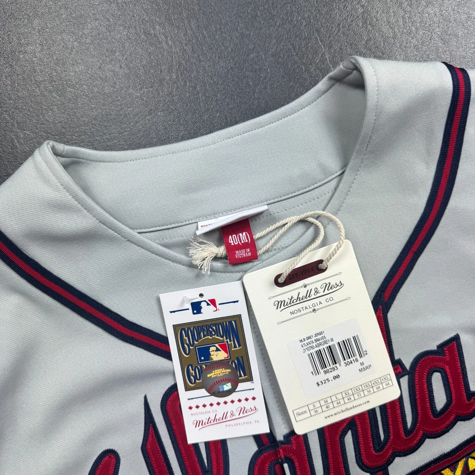 Camiseta deportiva 100 % auténtica Greg Maddux Mitchell Ness 1995 Atlanta Braves talla 40 M Foto 2 de 4