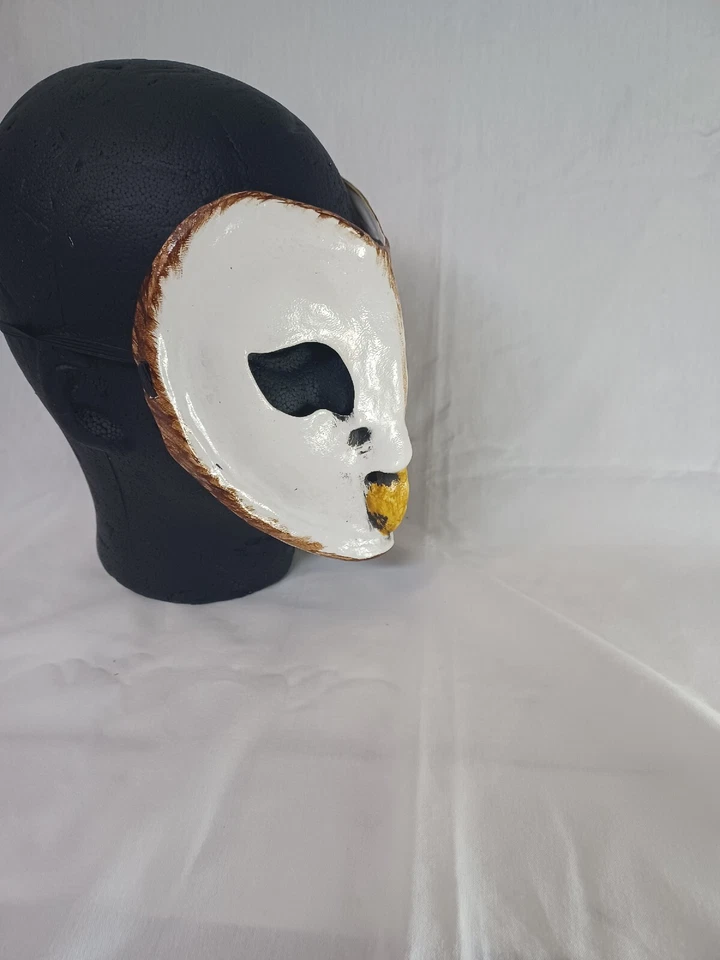 Máscara de búho granero blanco mascarada, mardi gras, carnaval, veneciano. Foto 3 de 4