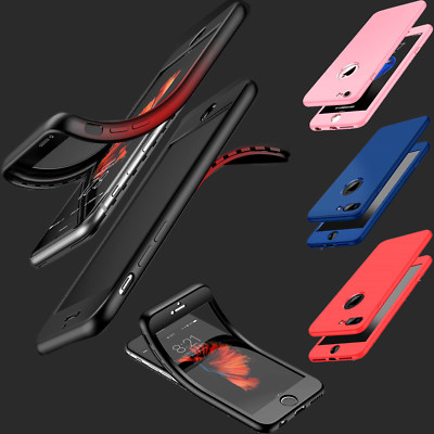 Dünne stoßfeste Hybrid 360 TPU Gel Cover Hülle für Apple iPhone 6/6s, 7, 6 & 7 Plus