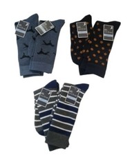 New 6 Pairs Men's Dress Socks Fashion Casual Crew Multi-Color Pattern Size 6-12