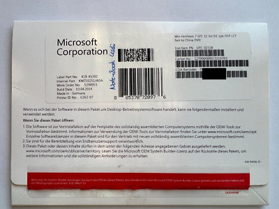 Microsoft Windows 7 Home Premium 32 Bit SP 1 LCP Vollversion Deutsch GFC-02728