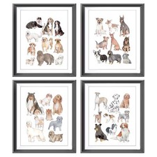 Watercolor Dog Breeds Poster Prints for Home - Bedroom, Nursery, Living Room ...