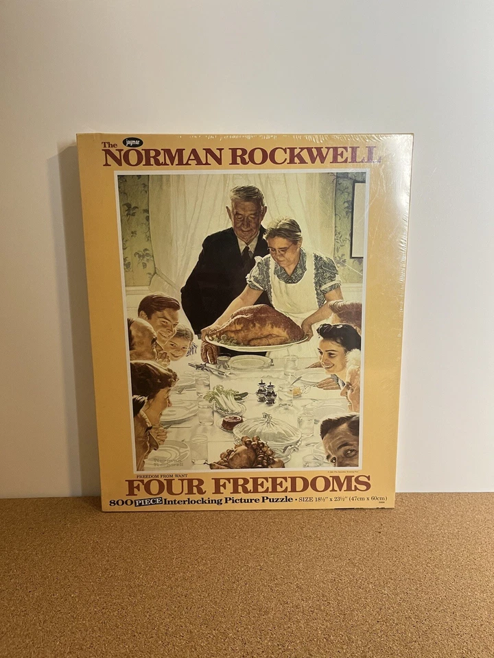 Vintage Norman Rockwell Puzzle FOUR FREEDOMS-FREEDOM FROM WANT 800 Pcs - Image 2 of 4