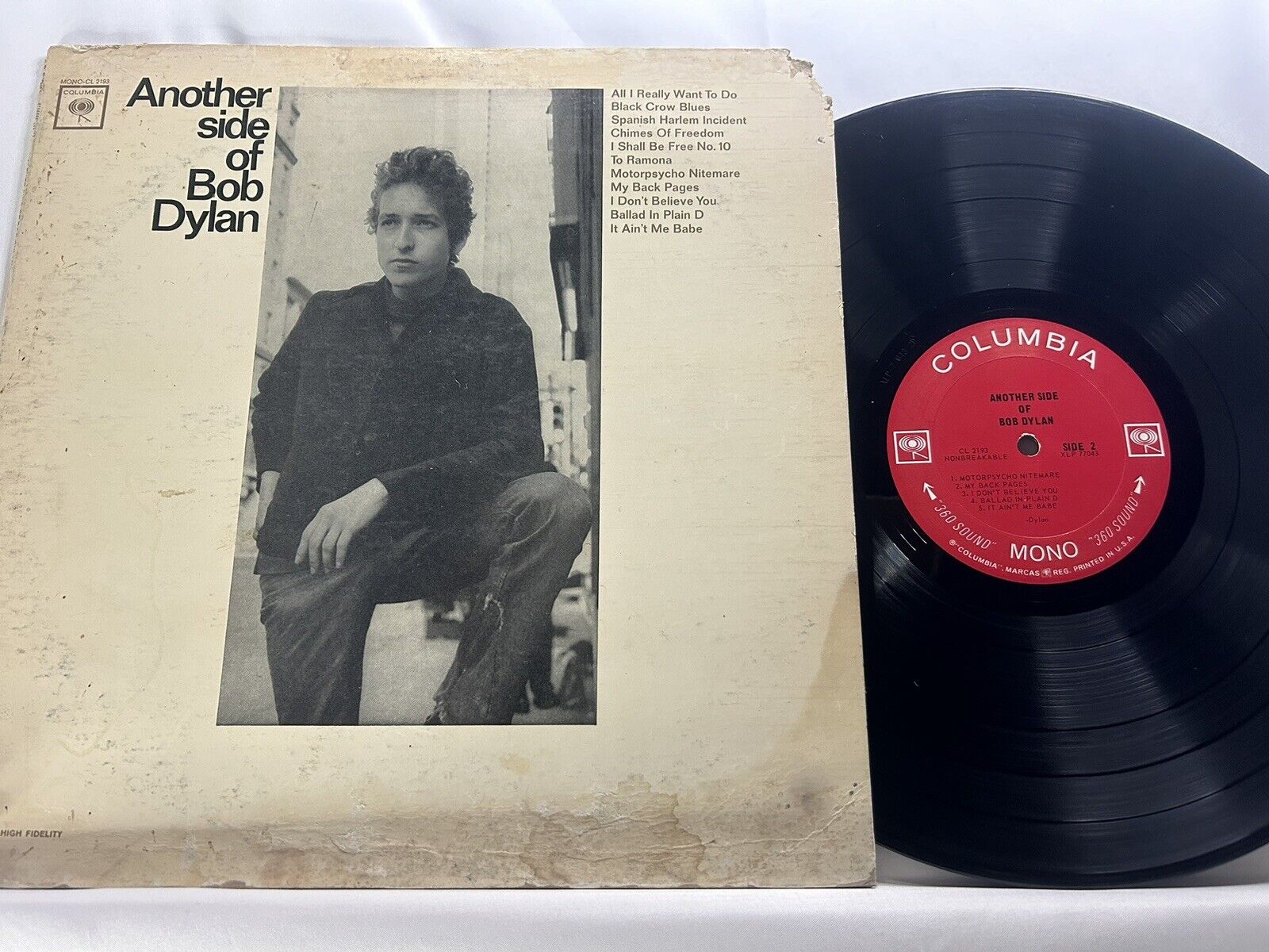 Another Side Of Bob Dylan CL 2193 Columbia 2 Eye Mono No Barcode Tested VG G+