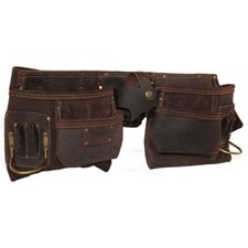 DWG Multi Pouch Pocket Oiled Dark Leather Carpenters Tool Belt Apron, CA30003