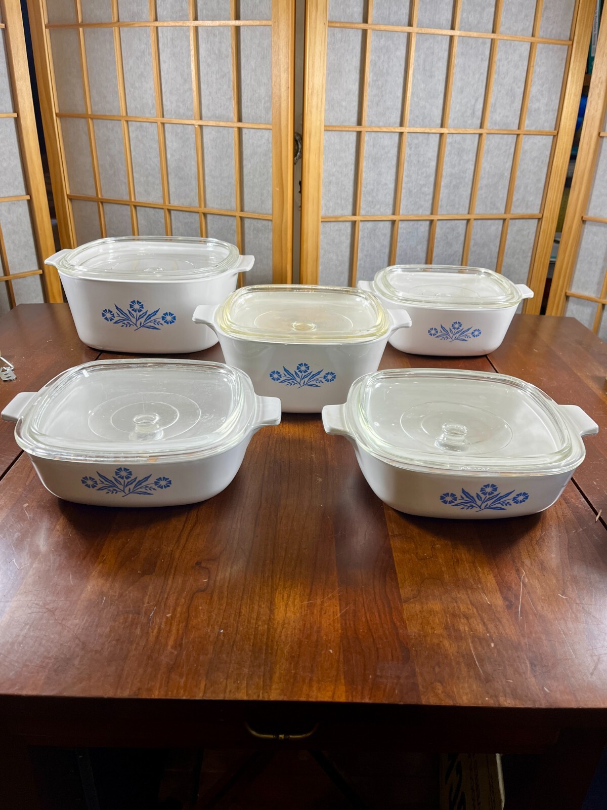 Vintage CorningWare Casserole Dishes With Lids - Blue Cornflower - Made in USA